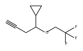 Cyclopropane, [1-(2,2,2-trifluoroethoxy)-3-butyn-1-yl]- 구조식 이미지