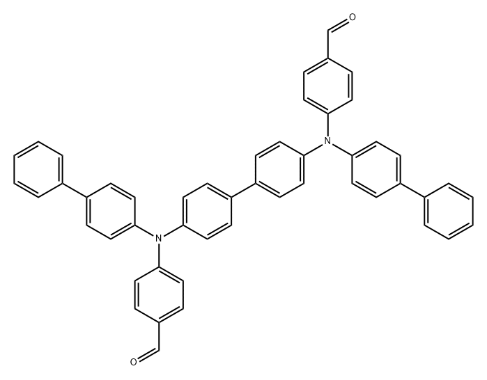 Benzaldehyde, 4,4'-[[1,1'-biphenyl]-4,4'-diylbis([1,1'-biphenyl]-4-ylimino)]bis- (9CI) Structure