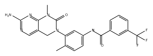 Benzamide, N-[3-(7-amino-1,4-dihydro-1-methyl-2-oxopyrimido[4,5-d]pyrimidin-3(2H)-yl)-4-methylphenyl]-3-(trifluoromethyl)- Structure