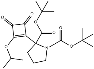 1,2-Pyrrolidinedicarboxylic acid, 2-[2-(1-methylethoxy)-3,4-dioxo-1-cyclobuten-1-yl]-, 1,2-bis(1,1-dimethylethyl) ester Structure