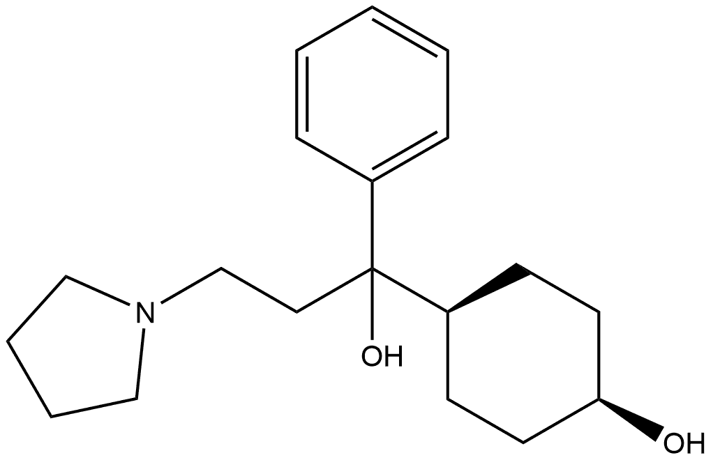 1-Pyrrolidinepropanol, α-(cis-4-hydroxycyclohexyl)-α-phenyl- Structure