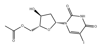 Uridine, 2'-deoxy-5-iodo-, 5'-acetate Structure