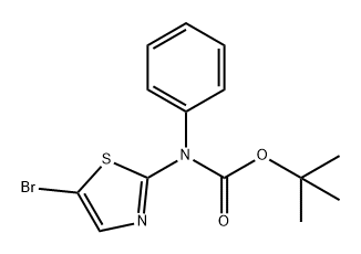 Carbamic acid, N-(5-bromo-2-thiazolyl)-N-phenyl-, 1,1-dimethylethyl ester Structure