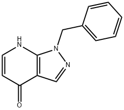 4H-Pyrazolo[3,4-b]pyridin-4-one, 1,7-dihydro-1-(phenylmethyl)- Structure