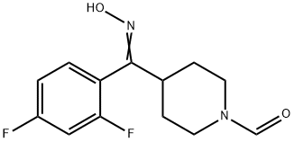 1-Piperidinecarboxaldehyde, 4-[(2,4-difluorophenyl)(hydroxyimino)methyl]- 구조식 이미지