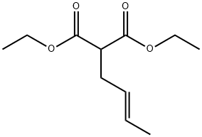Propanedioic acid, 2-(2E)-2-buten-1-yl-, 1,3-diethyl ester Structure