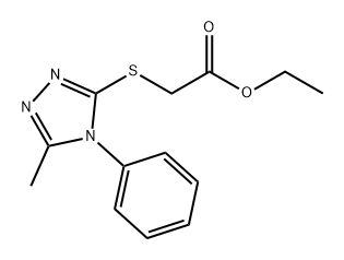 Acetic acid, 2-[(5-methyl-4-phenyl-4H-1,2,4-triazol-3-yl)thio]-, ethyl ester 구조식 이미지