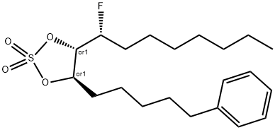 1,3,2-Dioxathiolane, 4-[(1R)-1-fluorooctyl]-5-(5-phenylpentyl)-, 2,2-dioxide, (4S,5R)-rel- Structure