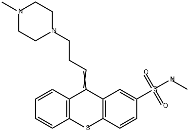 9H-Thioxanthene-2-sulfonamide, N-methyl-9-[3-(4-methyl-1-piperazinyl)propylidene]- Structure