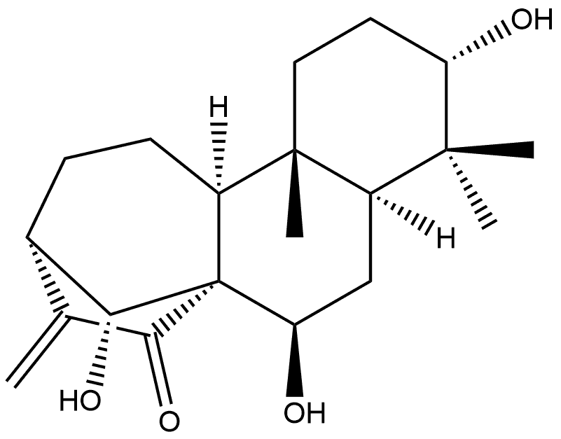 Kaur-16-en-15-one, 3,7,14-trihydroxy-, (3β,7α,14R)- Structure