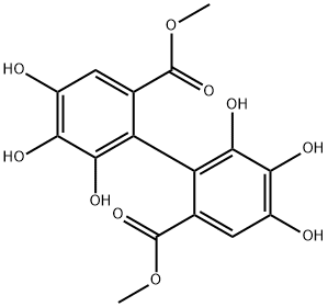 [1,1'-Biphenyl]-2,2'-dicarboxylic acid, 4,4',5,5',6,6'-hexahydroxy-, 2,2'-dimethyl ester 구조식 이미지
