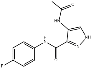 1H-Pyrazole-3-carboxamide, 4-(acetylamino)-N-(4-fluorophenyl)- Structure