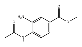 Benzoic acid, 4-(acetylamino)-3-amino-, methyl ester 구조식 이미지