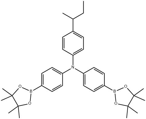 4-(1-Methylpropyl)-N,N-bis[4-(4,4,5,5-tetramethyl-1,3,2-dioxaborolan-2-yl)phenyl]benzenamine Structure