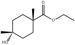 Cyclohexanecarboxyli?c acid, 4-?hydroxy-?1,?4-?dimethyl-?, ethyl ester, trans- 구조식 이미지