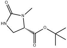 4-Imidazolidinecarboxylic acid, 3-methyl-2-oxo-, 1,1-dimethylethyl ester, (4S)- Structure