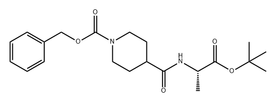 1-Piperidinecarboxylic acid, 4-[[[(1S)-2-(1,1-dimethylethoxy)-1-methyl-2-oxoethyl]amino]carbonyl]-, phenylmethyl ester 구조식 이미지
