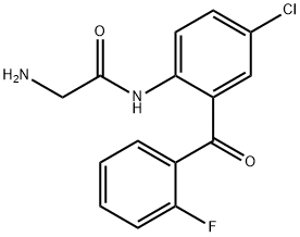 2-Amino-N-[4-chloro-2-(2-fluorobenzoyl)phenyl]acetamide Structure