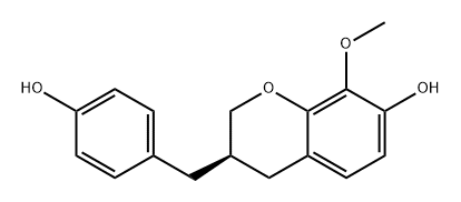 2H-1-Benzopyran-7-ol, 3,4-dihydro-3-[(4-hydroxyphenyl)methyl]-8-methoxy-, (3R)- Structure