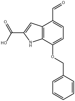 7-(Benzyloxy)-4-formyl-1H-indole-2-carboxylic acid 구조식 이미지