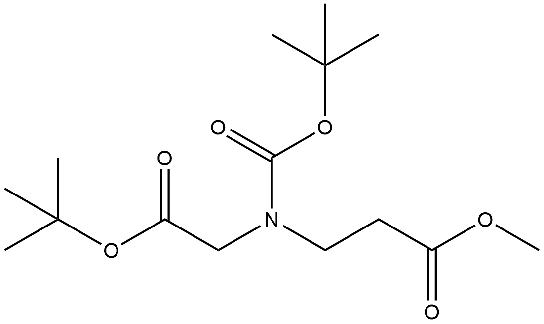 β-Alanine, N-[(1,1-dimethylethoxy)carbonyl]-N-[2-(1,1-dimethylethoxy)-2-oxoethyl]-, methyl ester Structure