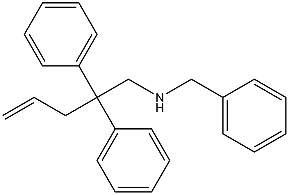 Benzeneethanamine, β-phenyl-N-(phenylmethyl)-β-2-propen-1-yl- Structure