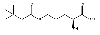 Pentanoic acid, 5-[[(1,1-dimethylethoxy)carbonyl]amino]-2-hydroxy-, (2S)- Structure