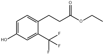 Benzenepropanoic acid, 4-hydroxy-2-(trifluoromethyl)-, ethyl ester 구조식 이미지