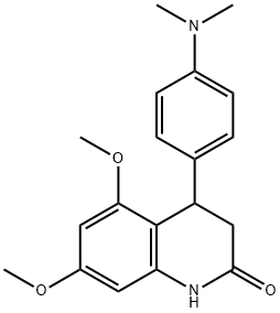 2(1H)-Quinolinone, 4-[4-(dimethylamino)phenyl]-3,4-dihydro-5,7-dimethoxy- Structure