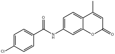 Benzamide, 4-chloro-N-(4-methyl-2-oxo-2H-1-benzopyran-7-yl)- 구조식 이미지
