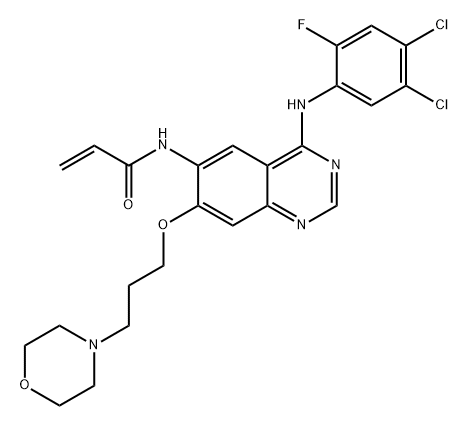 2-Propenamide, N-[4-[(4,5-dichloro-2-fluorophenyl)amino]-7-[3-(4-morpholinyl)propoxy]-6-quinazolinyl]- Structure