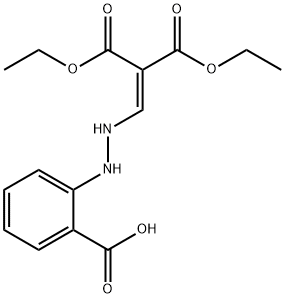 2-{2-[3-ethoxy-2-(ethoxycarbonyl)-3-oxoprop-1-en-1-yl]hydrazin-1-yl}benzoic acid Structure