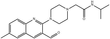 2-[4-(3-formyl-6-methylquinolin-2-yl)piperazin-1-yl ]-N-(propan-2-yl)acetamide 구조식 이미지