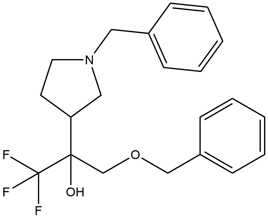 3-Pyrrolidinemethanol, α-[(phenylmethoxy)methyl]-1-(phenylmethyl)-α-(trifluoromethyl)- Structure