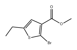 3-Thiophenecarboxylic acid, 2-bromo-5-ethyl-, methyl ester 구조식 이미지