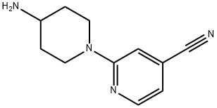 4-Pyridinecarbonitrile, 2-(4-amino-1-piperidinyl)- Structure