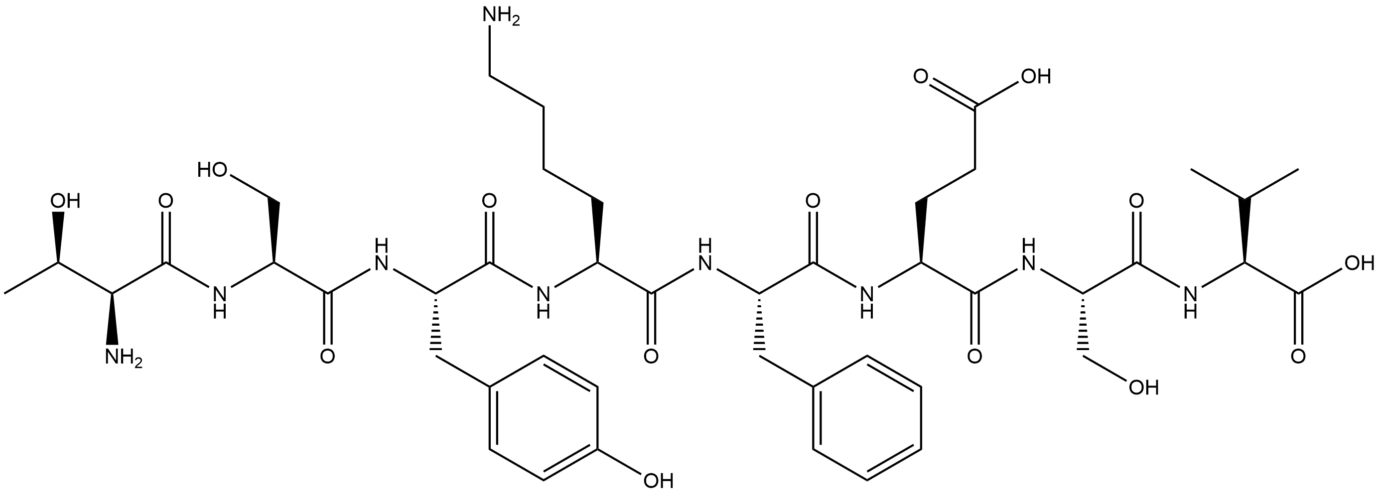 L-Valine, L-threonyl-L-seryl-L-tyrosyl-L-lysyl-L-phenylalanyl-L-α-glutamyl-L-seryl- Structure