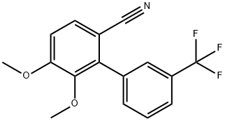 [1,1'-Biphenyl]-2-carbonitrile, 5,6-dimethoxy-3'-(trifluoromethyl)- Structure