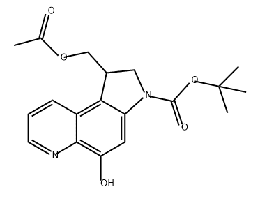 3H-Pyrrolo[3,2-f]quinoline-3-carboxylic acid, 1-[(acetyloxy)methyl]-1,2-dihydro-5-hydroxy-, 1,1-dimethylethyl ester Structure