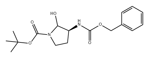 1-Pyrrolidinecarboxylic acid, 2-hydroxy-3-[[(phenylmethoxy)carbonyl]amino]-, 1,1-dimethylethyl ester, (3S)- Structure