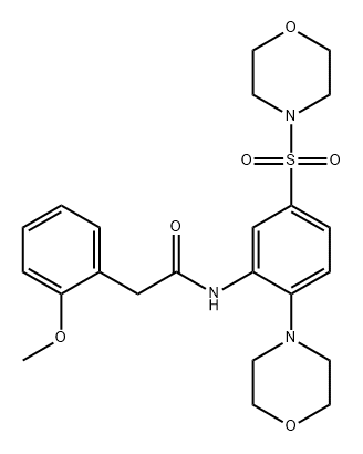 Benzeneacetamide, 2-methoxy-N-[2-(4-morpholinyl)-5-(4-morpholinylsulfonyl)phenyl]- Structure