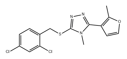 4H-1,2,4-Triazole, 3-[[(2,4-dichlorophenyl)methyl]thio]-4-methyl-5-(2-methyl-3-furanyl)- Structure