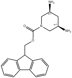 1-Piperidinecarboxylic acid, 3,5-diamino-, 9H-fluoren-9-ylmethyl ester, (3R,5S)-rel- Structure