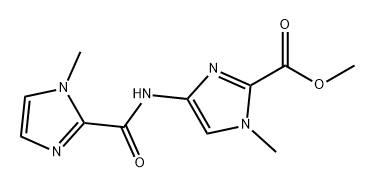 1H-Imidazole-2-carboxylic acid, 1-methyl-4-[[(1-methyl-1H-imidazol-2-yl)carbonyl]amino]-, methyl ester 구조식 이미지