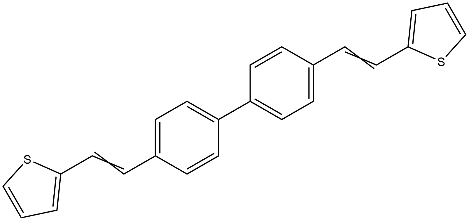 Thiophene, 2,2'-[[1,1'-biphenyl]-4,4'-diyldi-(1E)-2,1-ethenediyl]bis- (9CI) Structure