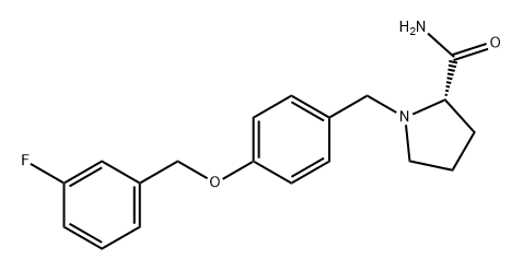 2-Pyrrolidinecarboxamide, 1-[[4-[(3-fluorophenyl)methoxy]phenyl]methyl]-, (2S)- Structure