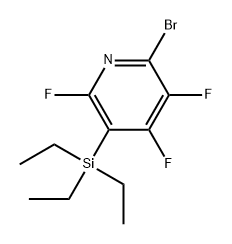 Pyridine, 2-bromo-3,4,6-trifluoro-5-(triethylsilyl)- Structure