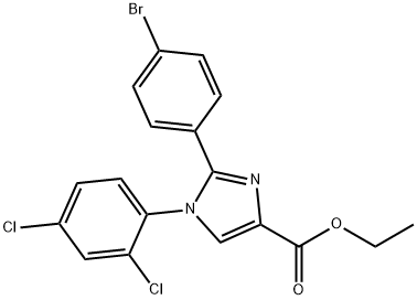 1H-Imidazole-4-carboxylic acid, 2-(4-bromophenyl)-1-(2,4-dichlorophenyl)-, ethyl ester Structure