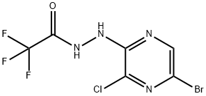 Acetic acid, 2,2,2-trifluoro-, 2-(5-bromo-3-chloro-2-pyrazinyl)hydrazide 구조식 이미지