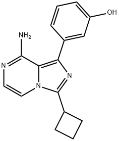 3-(8-Amino-3-cyclobutylimidazo[1,5-a]pyrazin-1-yl)phenol Structure